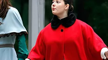 Gossip Girl S02 Zuzanna Szadkowski Red Cape Coat worn by (Zuzanna Szadkowski) in Gossip Girl