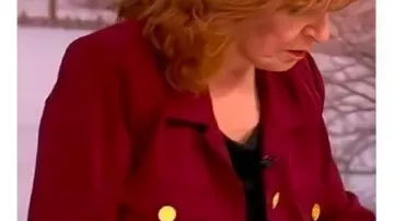The View Joy Behar Red Gold Button Jacket of Joy Behar in The View