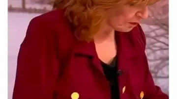The View Joy Behar Red Gold Button Jacket of Joy Behar in The View
