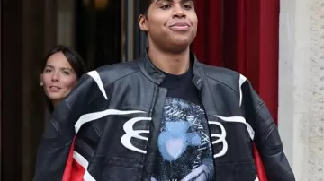 Chaqueta de cuero de PFW S26 Día 5 EJ Johnson