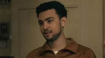 Steal 2026 Archie Madekwe Brown Track Jacket worn by Luke (Archie Madekwe) in Steal (S01)