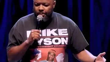 Bald Brothers: A Freestyle Comedy Show Kevin Fredericks Graphic Shirt worn by Kevin Fredericks in Tyler Perry Villains | Bald Brothers on Tubi