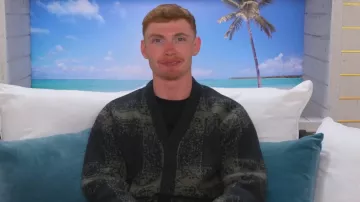 Next Black/Green Relaxed Fit Washed Check Cardigan worn by Jack Keating as seen in Love Island: All Stars (S03E03)