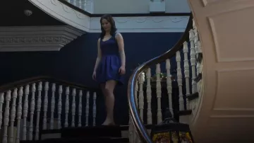 24seven Comfort Apparel Sleeveless Pleated Skater Dress with Pockets worn by Adriana Russo (Madelyn Keys) as seen in Finding Her Edge (S01E01)
