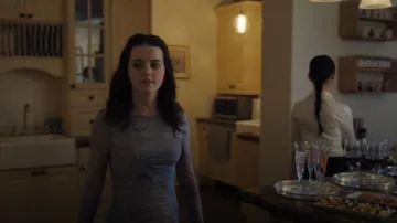 Dynamite Clothing Shirred Mesh Maxi Dress worn by Maria Russo (Alice Malakhov) as seen in Finding Her Edge (S01E01)