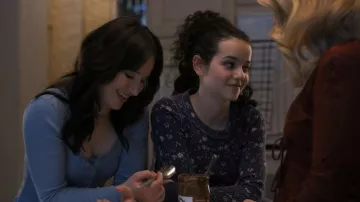 Gap Pointelle Crop Cardigan worn by Adriana Russo (Madelyn Keys) as seen in Finding Her Edge (S01E02)