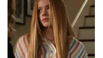 Its Not Like That 2026 Leven Miranda Red/Blue Striped Blouse worn by (Leven Miranda) in It's Not Like That (S01)
