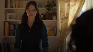 Smartwool Intraknit Thermal Merino Base Layer Colorblock 1/4 Zip worn by Adriana Russo (Madelyn Keys) as seen in Finding Her Edge (S01E06)