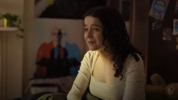 H&M Picot-Trimmed Cotton Top worn by Maria Russo (Alice Malakhov) as seen in Finding Her Edge (S01E06)