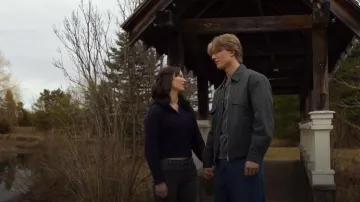Aritzia Heritage Knit Merino Wool 1/4 Zip Sweater worn by Adriana Russo (Madelyn Keys) as seen in Finding Her Edge (S01E07)