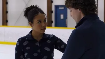 Icebreaker Merino 260 Vertex LS Half Zip Falling Flakes Top worn by Riley Monroe (Millie Davis) as seen in Finding Her Edge (S01E07)