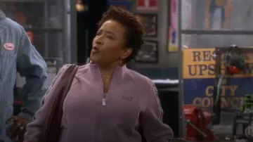 EA7 Logo-embellished Cotton-blend Track Suit worn by Lucretia (Wanda Sykes) as seen in The Upshaws (S07E02)