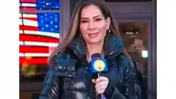 Good Morning America 2026 Rebecca Jarvis Puffer Coat of Self - ABC News Chief Business, Technology and Economics Correspondent (Rebecca Jarvis) in Good Morning America: Weekend Edition