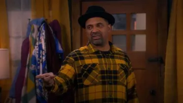 Ralph Lauren Classic-Fit Plaid Twill Camp Shirt worn by Bennie Upshaw (Mike Epps) as seen in The Upshaws (S07E04)
