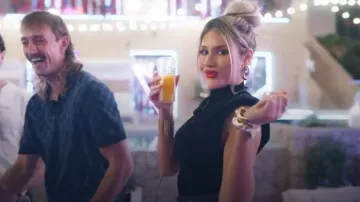 Zara Shoulder Pad Velvet Mini Dress worn by Lacey Butlin as seen in Love Island Australia (S07E07)