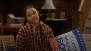 Black History Month Elastic Geometric Patterned Hoodie Pullover Sweatshirt worn by (Journey Christine) as seen in The Upshaws (S07E07)