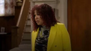 DKNY Printed Ruched Mesh Top worn by Althea Turner (Kym Whitley) as seen in The Upshaws (S07E07)