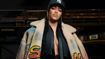 SNL S51 Teyana Taylor Graffiti Coat worn by (Teyana Taylor) in Saturday Night Live (S50)
