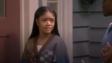 Unknown Japanese Brand Knitted Cardigan worn by Aaliyah (Khali Spraggins) as seen in The Upshaws (S07E08)