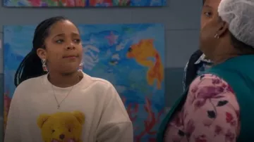 Gold Fish Dangle Earrings by Jiu Lai Yin at Amazon worn by 
Maya Upshaw (Journey Christine) as seen in The Upshaws (S07E08)