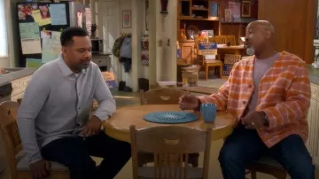 Ralph Lauren Regular Fit Cotton Piqué Button-Up Shirt worn by Bennie Upshaw (Mike Epps) as seen in The Upshaws (S07E09)