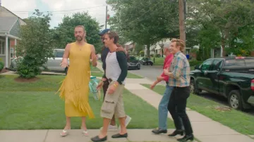 Alaïa Satin Wedge Thong Mules worn by Jonathan Van Ness as seen in Queer Eye (S10E03)