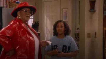 Forever 21 Baby Denim Baseball Top worn by Maya (Journey Christine) as seen in The Upshaws (S07E12)