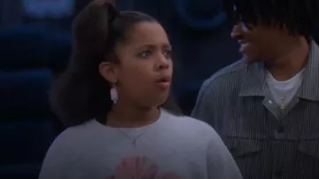 Hollister Motif Sweat Top worn by Maya (Journey Christine) as seen in The Upshaws (S07E12)