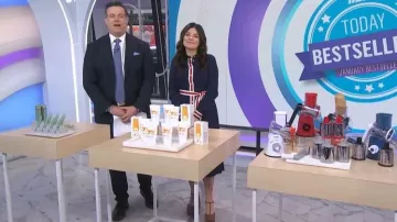 Larroudé Pixie Ankle Strap Platform Pump worn by Adrianna Barrionuevo Brach as seen in Today on January 26, 2026