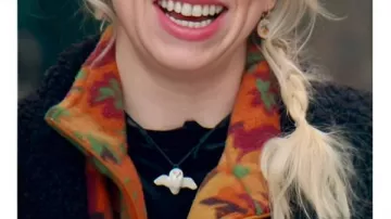 The Great Pottery Throwdown S09 Orange Floral Print Fleece Jacket