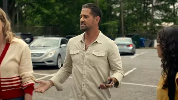 John Varvatos Avron Slub Organic Cotton Knit Snap Up Western Shirt worn by David (J. R. Ramirez) as seen in It's Not Like That (S01E01)