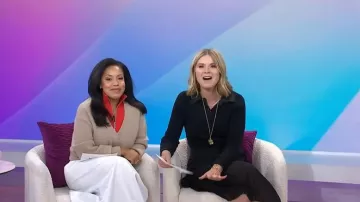 Claudie Pierlot Black Midi Skirt With Pleat Details worn by Jenna Bush Hager as seen in Today with Jenna & Sheinelle  on  January 26, 2026