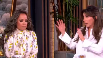 Ulla Johnson Ornament Silk Tie-Neck Blouse worn by Sunny Hostin as seen in The View on  January 23, 2026