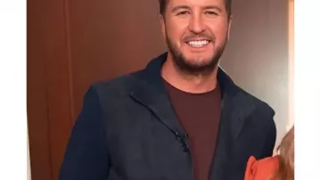 American Idol S24 Luke Bryan Navy Jacket worn by Luke Bryan in American Idol