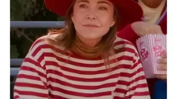 Shrinking S03 Christa Miller Red/White Striped Shirt worn by Liz (Christa Miller) in Shrinking