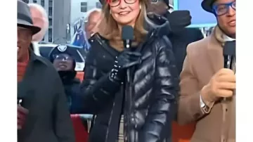 Today 2026 Savannah Guthrie Black Long Down Coat worn by Savannah Guthrie in Today