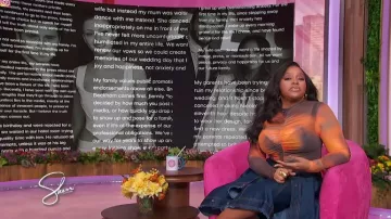 Pilcro Denim High-Low Asymmetric Raw-Hem Skirt worn by Sherri Shepherd as seen in Sherri on January 23, 2026