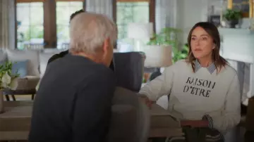 Clare V. Raison d'etre Sweatshirt worn by Liz (Christa Miller) as seen in Shrinking(S03E01)