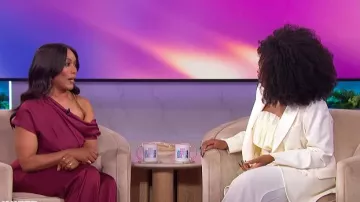 Simkhai Phoebe Draped Top worn by Angela Bassett as seen in The Jennifer Hudson Show on January 13, 2026