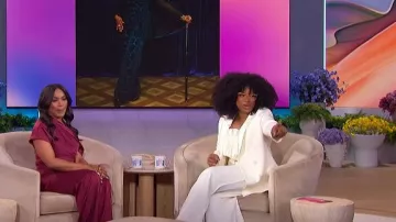 Simkhai Kyra Wide Leg Pants worn by Angela Bassett as seen in The Jennifer Hudson Show on  January 13, 2026