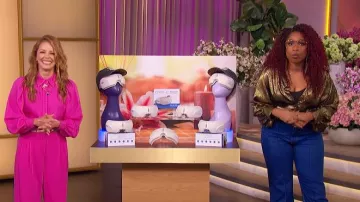 Chemise à manches ballons détendues Yumi Metallic portée par Jennifer Hudson telle que vue dans The Jennifer Hudson Show le 28 janvier 2026