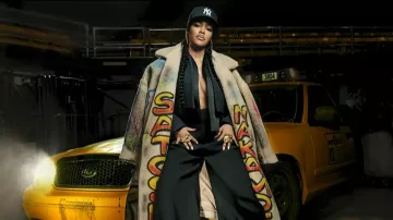 Satoshi Nakamoto SS26 Collection Coat worn by Teyana Taylor as seen in Saturday Night Live (S51E11)