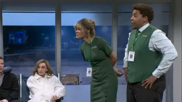 DKNY Short Sleeve Jewel Neck Sheath Dress worn by Teyana Taylor as seen in Saturday Night Live (S51E11)