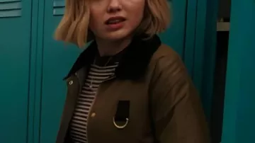 School Spirits S3 Maddie Nears Waxed Jacket worn by Maddie Nears (Peyton List) in School Spirits (S03)
