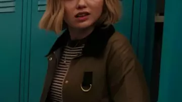 School Spirits S3 Maddie Nears Waxed Jacket worn by Maddie Nears (Peyton List) in School Spirits (S03)