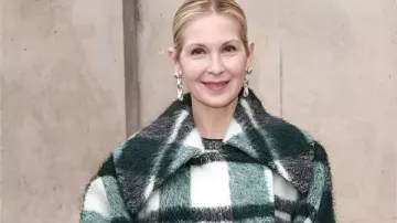 Paris Fashion Week 2026 Kelly Rutherford Wrap Coat worn by Kelly Rutherford in Kelly Rutherford @ Paris Fashion Week 25 january 2026 show Patou