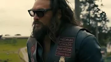 The Wrecking Crew 2026 Jason Momoa Motorcycle Leather Vest worn by Jonny (Jason Momoa) in The Wrecking Crew