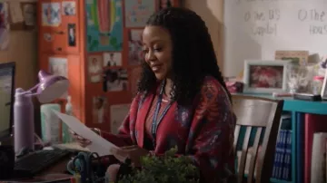 Farm Rio Luang Paisley Cardigan worn by Janine Teagues (Quinta Brunson) as seen in Abbott Elementary (S05E12)
