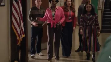 Boden Pink Maria Knitted Midi Dress worn by Janine Teagues (Quinta Brunson) as seen in Abbott Elementary (S05E12)
