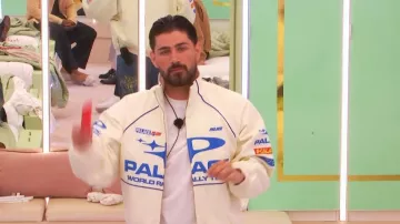 Off White Palace Pally Rally Jacket worn by Scott van-der-Sluis as seen in Love Island: All Stars (S03E09)